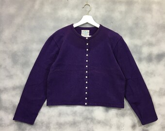 Vintage 90s Agnes B Paris Snap Button Up Cardigan Designer  Sweater Sweatshirts Sweater Designer Luxury