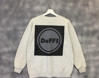 RARE !! Vintage 90s Duffs Skateboard Big Logo Crewneck Pullover Sweatshirts / Powell Peralta / Santa Cruz / Vans