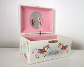 Amazing Vintage 1970s 1980s Musical Jewellery Ballerina Box Carousel Kitsch