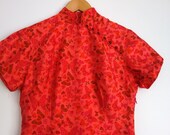 Beautiful Vintage Party Pink Oriental Chinese wiggle Dress Butterflies 12 14
