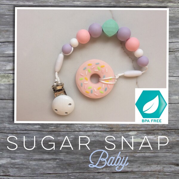Holiday Sale - BPA Free - Teether toy baby and toddler - delicious donut - food grade silicone - safe toy