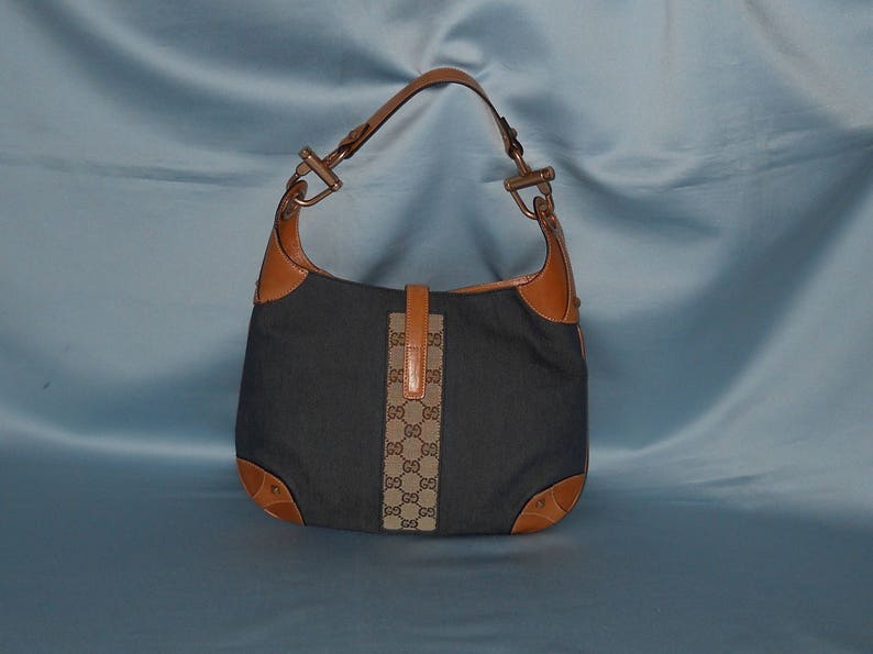 Authentic Vintage Gucci Bag Serial Code Fabric and Genuine Leather Etsy