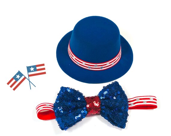 Fourth of July Costume for Dogs || Uncle Sam Hat || Independence Day Hat and Bow Tie