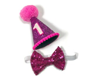 Gift for Small Dogs Puppy Cat Birthday Hat with Letters Adjustable Bowtie HIFEOS Dog Birthday Party Supplies Cute Tutu Skirt Pink Banner /& Bow Hairpin Set of 6
