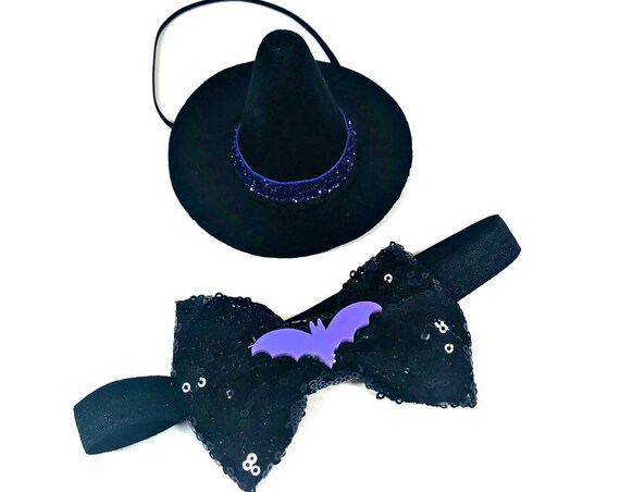 Mini Witch Hat || Witch Wizard Hat || Dog Witch Costume || Dog Halloween Costume