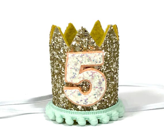 Pet Birthday Party || Dog Hat || Kitty Cat Birthday Crown || Animal Crown || Animal Party || Birthday Party Photo Prop || Pale Gold Glitter