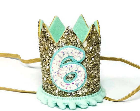 6th Birthday Crown || Any Age || Dog Birthday Hat || Pet Party || Birthday Crown