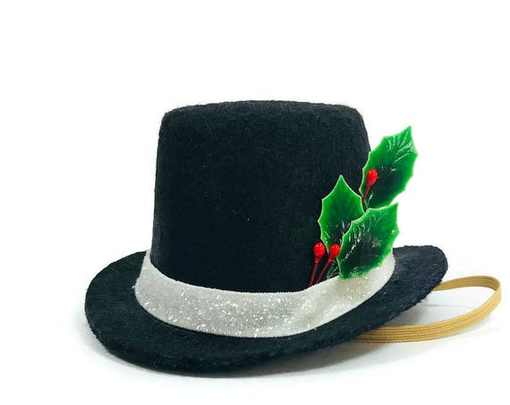 Tiny Snowman Hat || Dog Snowman Hat || Dog Tophat || Animal Christmas || Pet Holiday