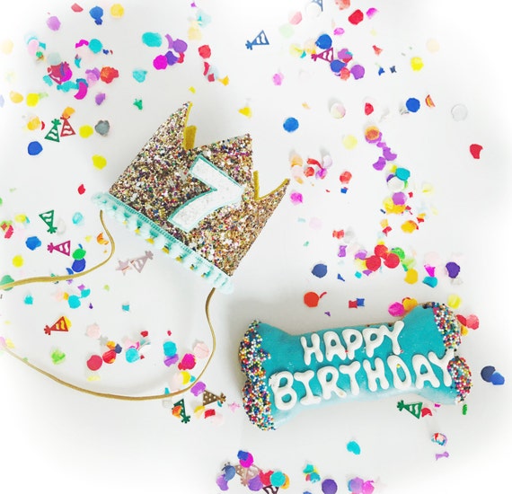 Dog Birthday Crown Hat || Animal Party Hat || Cat Kitty Puppy Pig Birthday Crown Hat || Dog Clothes || Add Any Number