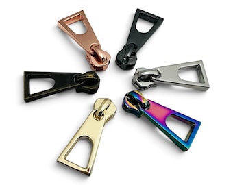 Zipper Sliders Pulls // Metal Teeth Zipper Tape // Zippers // Bag Hardware // Purse Hardware // Fastener //