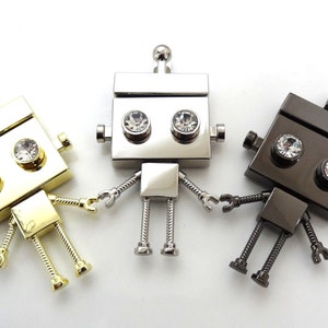 Robot Bag Lock // Purse Lock // Closure // Bag Hardware // Purse Hardware // Robot