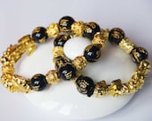 Black Obsidian Bracelet Feng Shui Bracelet Meditation Bracelet Protection Bracelet Luck Bracelet Energy Jewelry Protection Wealth Jewelry