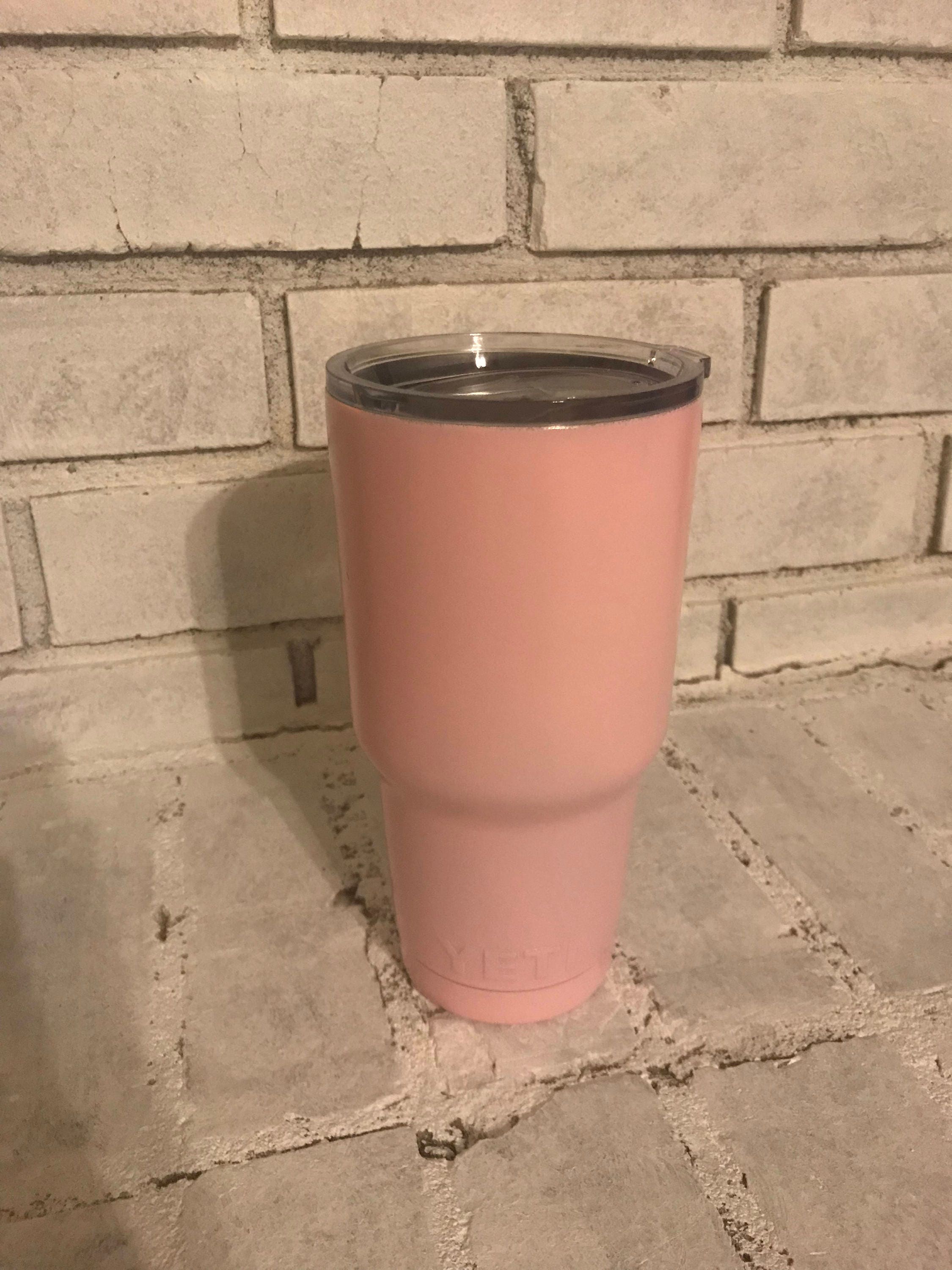 Light pink Yeti Tumbler Custom light pink Yeti with text or Etsy