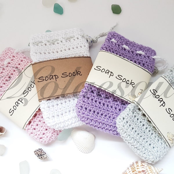 Soap sock crochet pattern, cotton soap sack, soap saver pattern, make your own soap sock, pdf pattern,