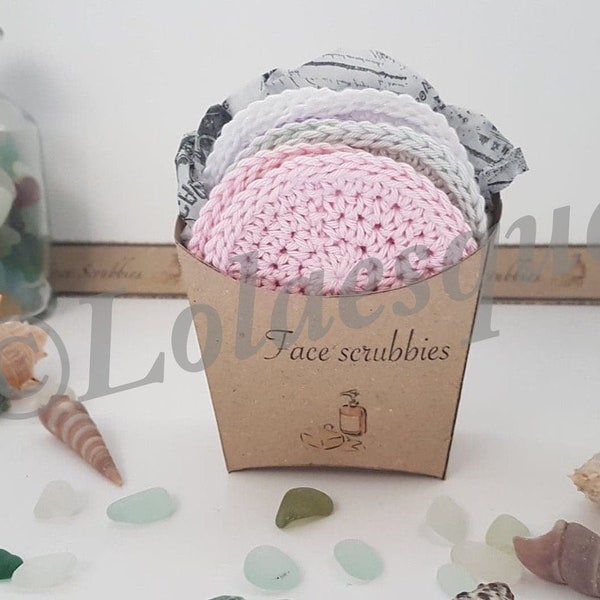 face scrubbie crochet pattern with Box templates