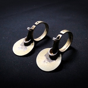 Boucles d&#39;oreille ancienne argent - Antique Tribal silver gold plated Earrings-Authentic indian silver Tribal Earrings - Vintage earrings -
