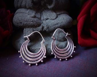 Pendientes chapados en Boucle d'oreilles en laiton argent-Brass Plateado