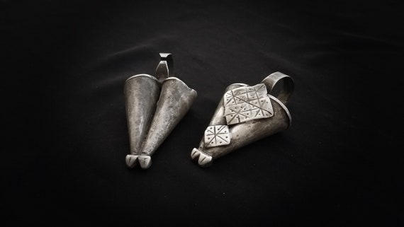 Poids d'oreilles argent Ancienne Authentique Ethn… - image 5