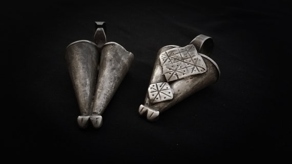 Poids d'oreilles argent Ancienne Authentique Ethn… - image 3