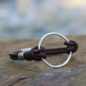 The Urban bracelet - is a fine silver hammered circle bracelet.
