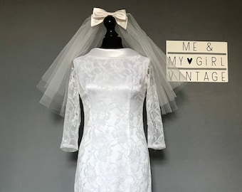 1960s Vintage lace straight wedding dress