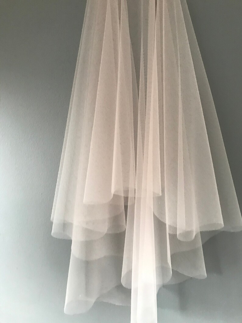 Blush coloured wedding veil Etsy