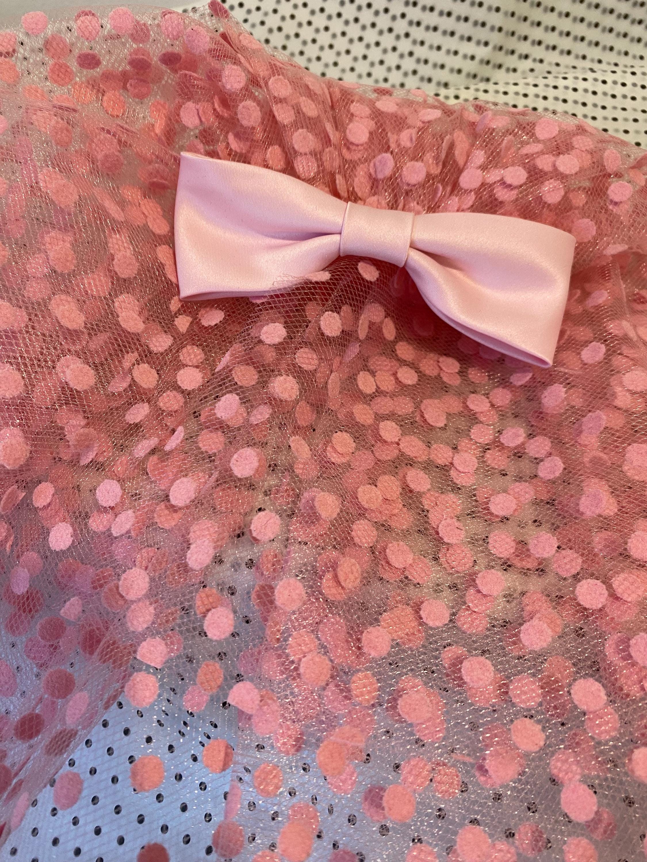 Pink polka dot bow veil ? Pink Polka Dot Spotty Short Wedding Veil With Bow - Etsy  main image 3