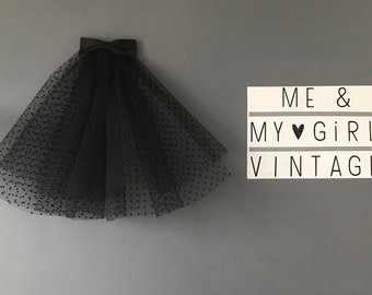 Black wedding veil spotty 50s/60s style