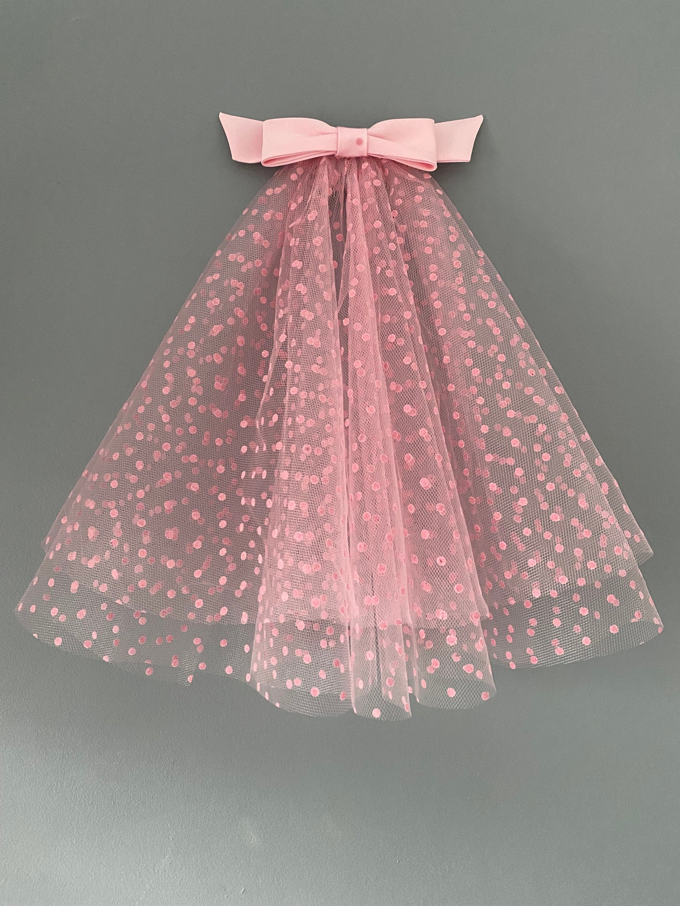 Pink Polka Dot Spotty Wedding Veil With Bow - Etsy Israel