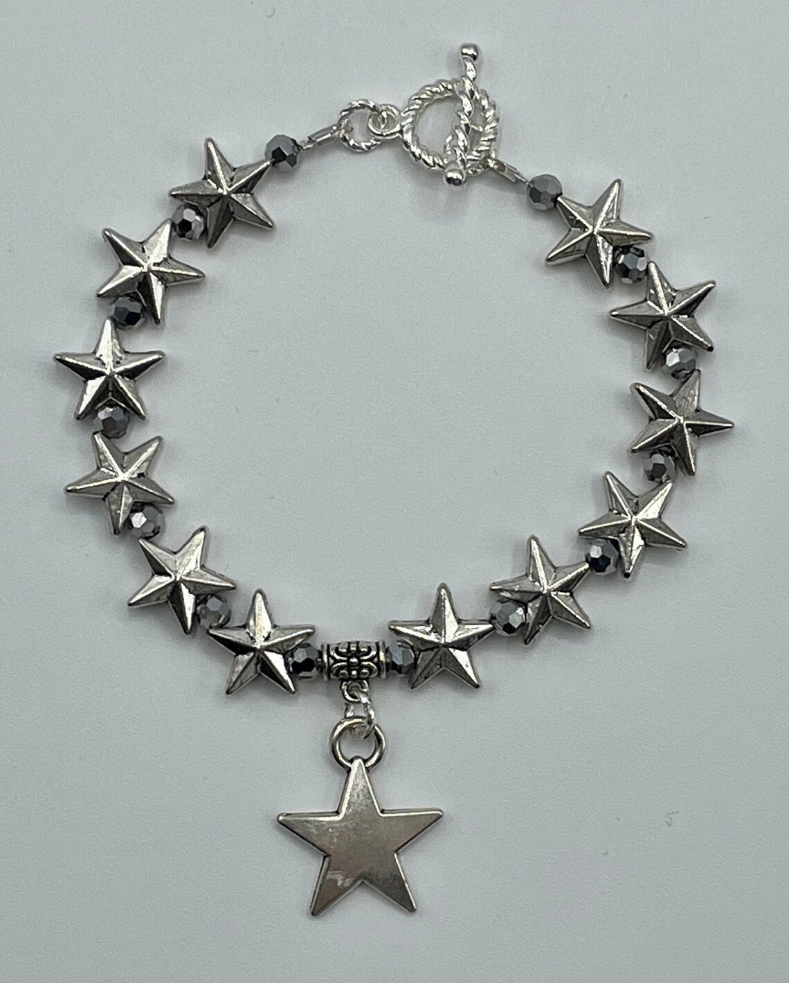 Star Charm Bracelet Silver Bracelet Bright Star Sparkly Etsy