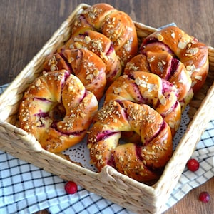 Cranberry Rolls Digital Download Recipe, Sweet Dough Recipe, Handmade Delicious Pastries Recipe