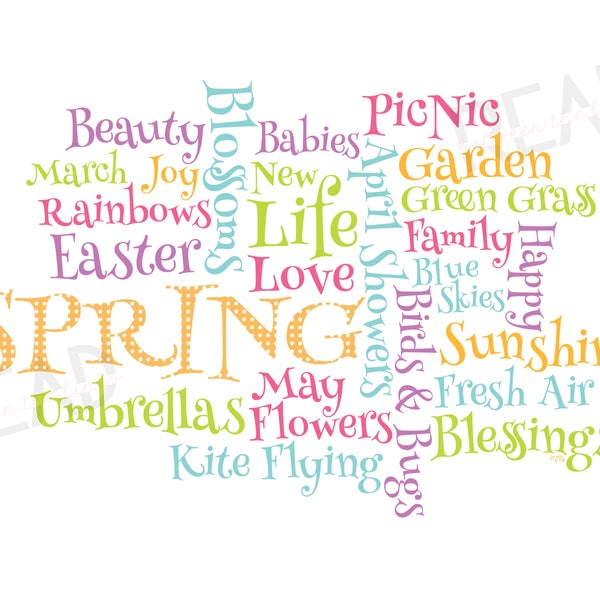 Spring Word Art - Etsy