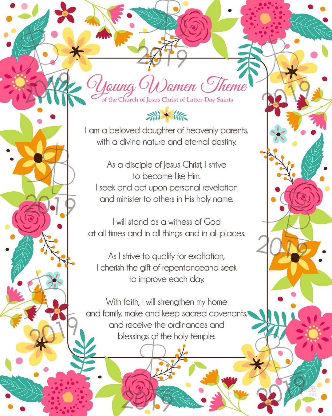 LDS NEW Young Women Theme Etsy