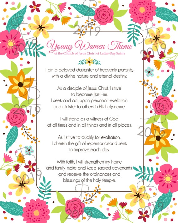 LDS NEW Young Women Theme Etsy