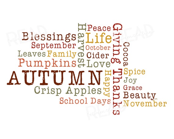 Autumn Word Art - Etsy