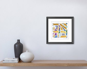 Hebrew Ahava Love Papercut Print, Judaica Art, Jewish Art Framed Hebrew Art Print