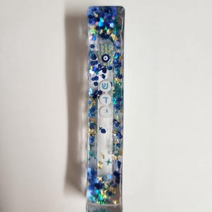 Resin Mezuzah, Glitter Mezuzah, Kitschy Mezuzah, Kid&#39;s Mezuzah, Colorful Mezuzah, Personalized Mezuzah