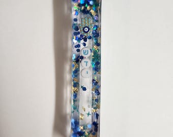 Resin Mezuzah, Glitter Mezuzah, Kitschy Mezuzah, Kid's Mezuzah, Colorful Mezuzah, Personalized Mezuzah