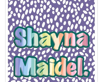 Yiddish Card, Jewish Card, Baby Girl Card, Shayna Maidel Folded Card