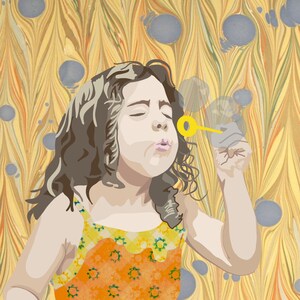 Custom baby portrait from photo couple portrait commissioned children’s portrait Realistic Digital Art illustration