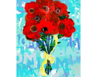 Kalaniyot Giclee Print, Zionist Art, Bring Them Home, Israeli Art, Judaica, October 7th