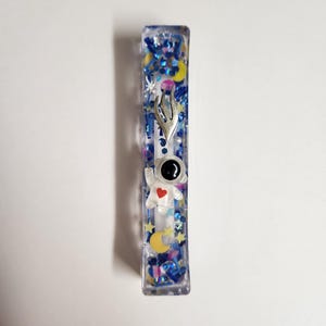 Space Mezuzah, Astronaut Mezuzah, Kitschy Mezuzah, Kid&#39;s Mezuzah, Colorful Mezuzah, Personalized Mezuzah