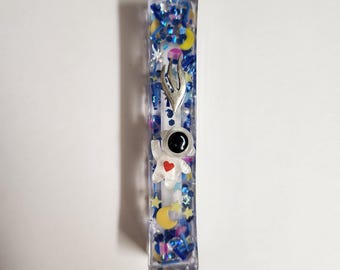 Space Mezuzah, Astronaut Mezuzah, Kitschy Mezuzah, Kid's Mezuzah, Colorful Mezuzah, Personalized Mezuzah
