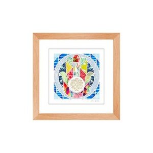Birkat Banim Jewish Sons’ Blessing Baby Boy Gift Hamsa Nursery Decor Hebrew Framed Print