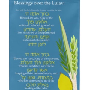 Decoraciones de Sucot, Bendición Lulav Decoración bracha Sucá, Banco Lulav Sucá Bandera Bandera Decoración de fiestas judías