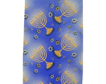 Chanukah Tea Towel, Menorah Tea Towel, Hanukah Hand Towel, Hanukah Decor, Menorah Decor, Jewish Gift, Jewish Decor, Jewish Kitchen