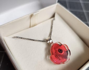 Kalaniyot necklace, Israeli National Flower Jewelry, Bat Mitzvah Gift, Poppy Necklace,  Negev Necklace, Israeli Jewelry, Shalom Jewelry
