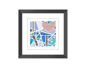 Valentine’S Day Love Framed Print, Papercut Style Art, Love Art, Love Giclee Print