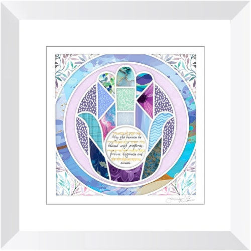 Business Blessing, Hamsa Hebrew shops Boss Babe Jewish Art, Judaica Framed Prints