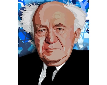David Ben Gurion Portrait, Israeli Leader, Zionist Hero, Jewish Pride Giclee Print